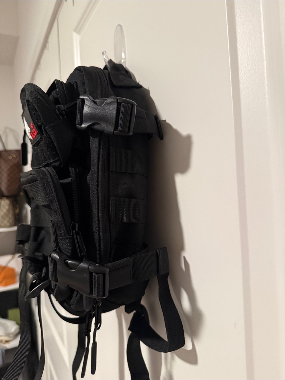Wolf Tactical Black Compact MOLLE Backpack for Men - Picture 2 of 5